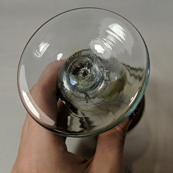 David Paterson 1995 2 Set Art Glass Pedestal Wine Goblets Blown Vintage Canadian - Picture 6 of 13